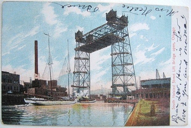 Chicago South Halsted Street Lift Bridge Undivided Back 1905 Chicago South Halsted Street Lift Bridge Undivided Back 1905