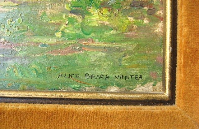 Original Impressionist Alice Beach Winter Oil Painting Forest Landscape Original Impressionist Alice Beach Winter Oil Painting Forest Landscape