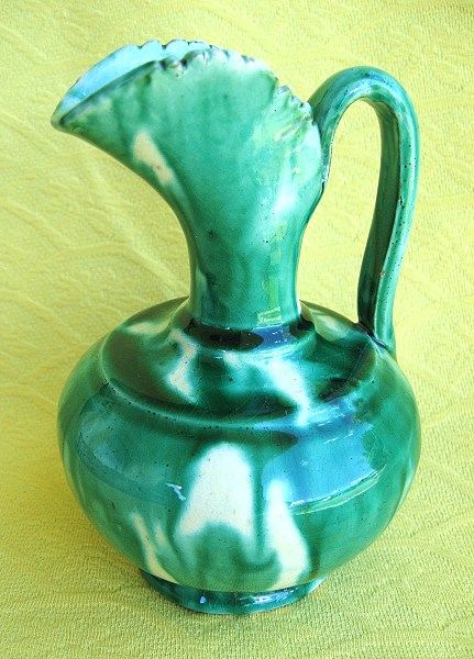 Vintage Oaxaca Mexico Green and White Dripware Creamer or Pitcher Vintage Oaxaca Mexico Green and White Dripware Creamer or Pitcher