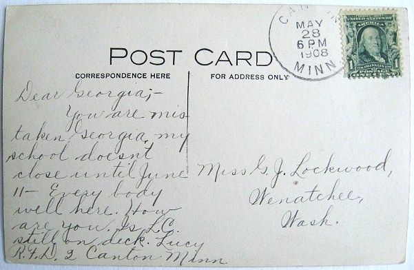 Rare Prosper Minnesota Public School Real Photo Postcard 1908 RPPC Rare Prosper Minnesota Public School Real Photo Postcard 1908 RPPC