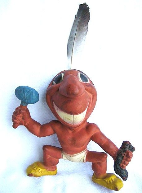 Cleveland Indians Chief Wahoo Rempel Rubber Squeak Toy 1949 Cleveland Indians Chief Wahoo Rempel Rubber Squeak Toy 1949