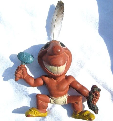 Cleveland Indians Chief Wahoo Rempel Rubber Squeak Toy 1949 Cleveland Indians Chief Wahoo Rempel Rubber Squeak Toy 1949