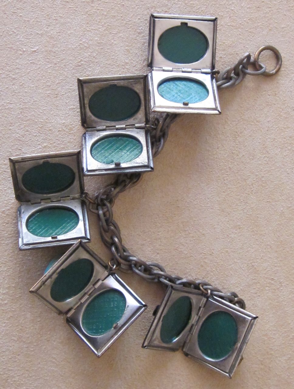 Unique Vintage Locket Charm Bracelet from runwayvintage on Ruby Lane