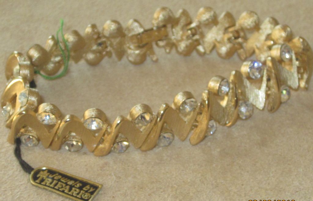 Trifari- Original Tag on Rhinestone Bracelet Trifari- Original Tag on Rhinestone Bracelet