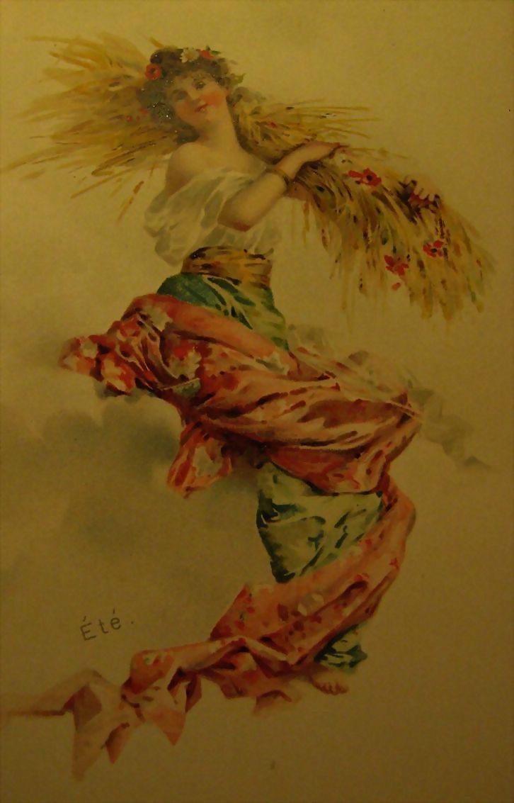 Three Art Nouveau Postcards , Early Seasons, A. Sockl Vienne Three Art Nouveau Postcards , Early Seasons, A. Sockl Vienne