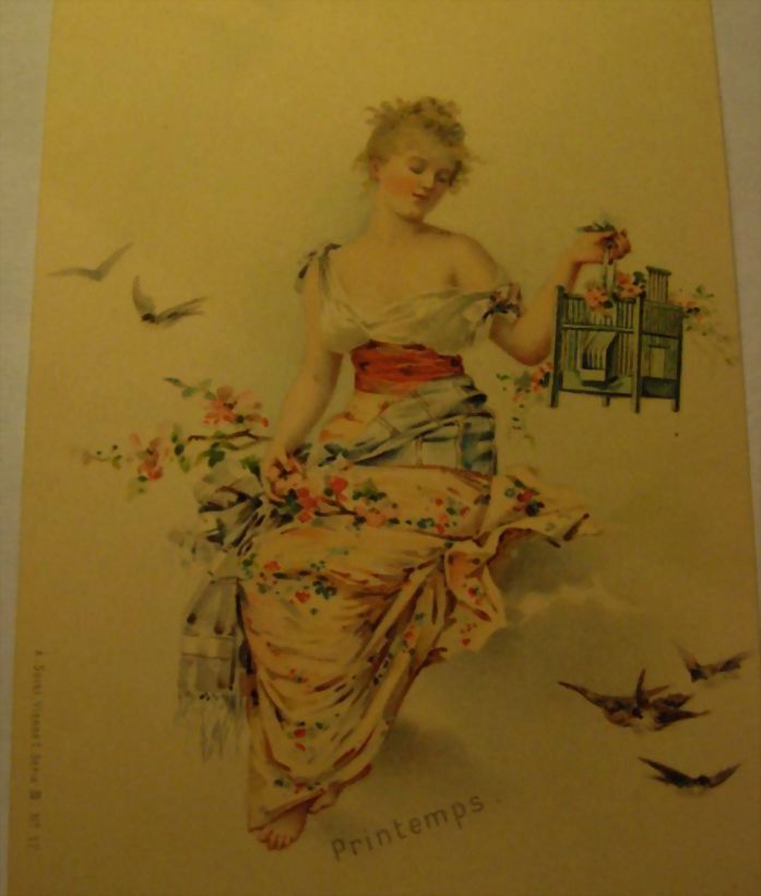 Three Art Nouveau Postcards , Early Seasons, A. Sockl Vienne Three Art Nouveau Postcards , Early Seasons, A. Sockl Vienne