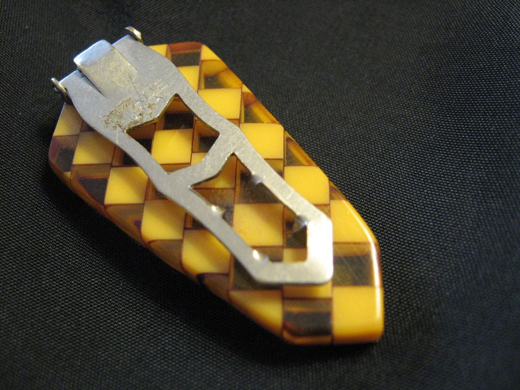 Bakelite Geometric Brooch/Dress Clip Bakelite Geometric Brooch/Dress Clip