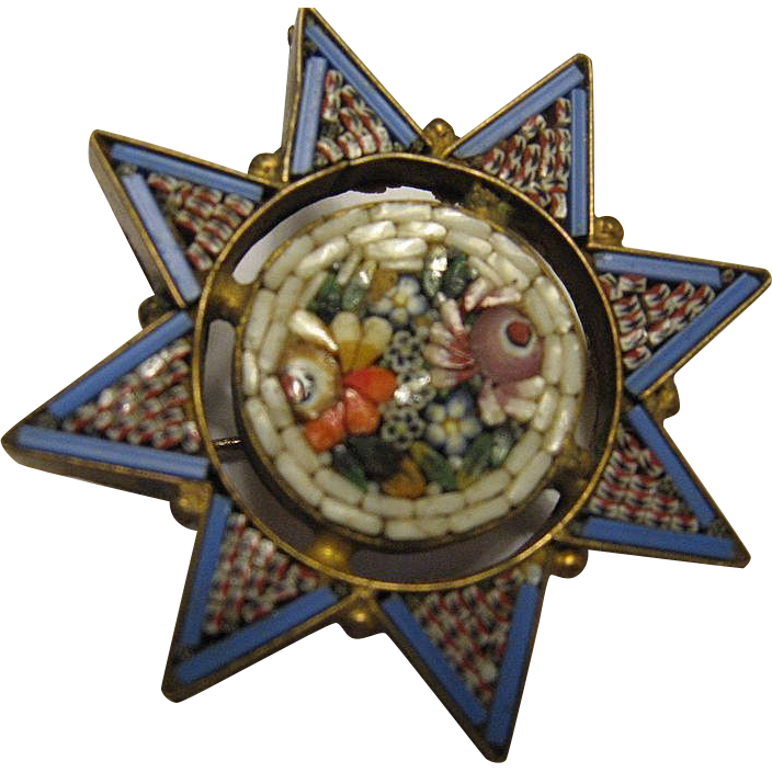Micro Mosaic Star Brooch/Pin Micro Mosaic Star Brooch/Pin