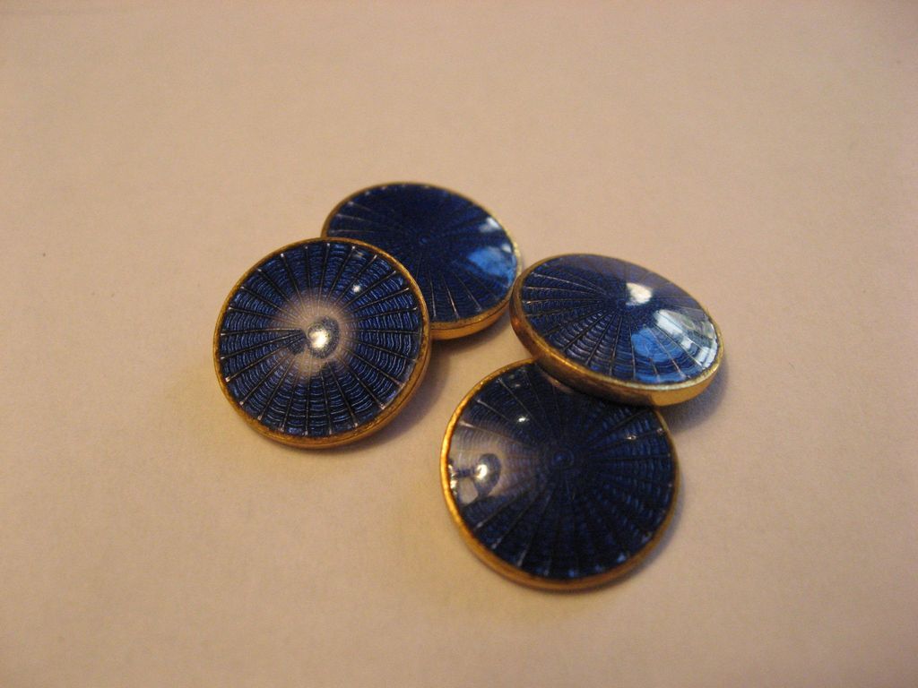 Vintage Blue Guilloche Enamel Cuff Links Vintage Blue Guilloche Enamel Cuff Links