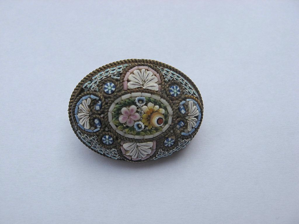 Italian Micro Mosaic Pin/Brooch Italian Micro Mosaic Pin/Brooch