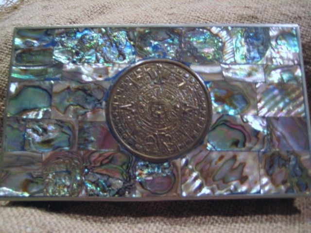 Vintage Abalone and Sterling Cigarette Case Handmade Mexico Vintage Abalone and Sterling Cigarette Case Handmade Mexico