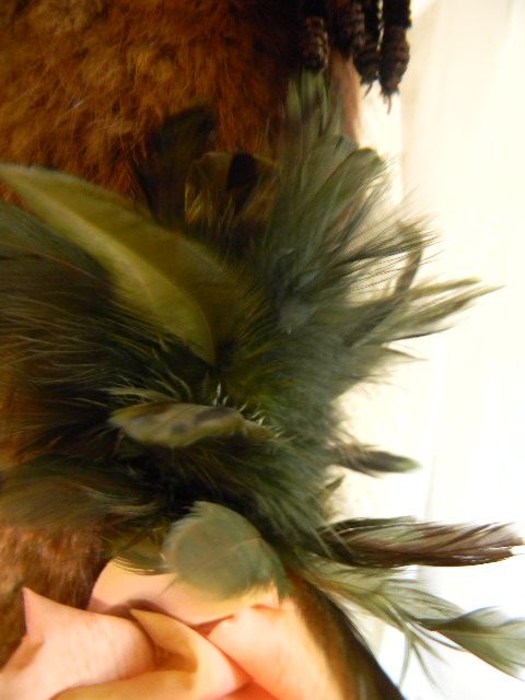 Reserved for Caroline..Heirloom Worthy Vintage Real Fur Wrap with Tails, Feathers and Roses Reserved for Caroline..Heirloom Worthy Vintage Real Fur Wrap with Tails, Feathers and Roses