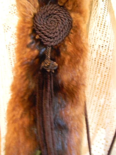 Reserved for Caroline..Heirloom Worthy Vintage Real Fur Wrap with Tails, Feathers and Roses Reserved for Caroline..Heirloom Worthy Vintage Real Fur Wrap with Tails, Feathers and Roses