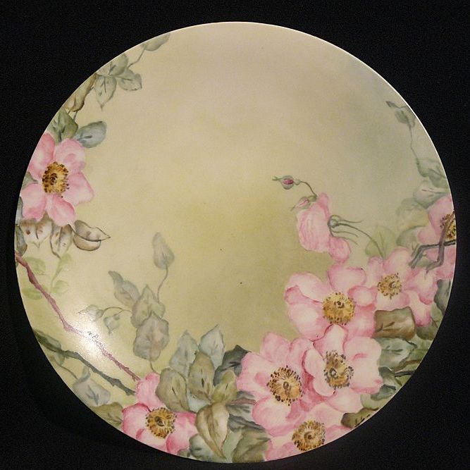 Handpainted Roses porcelain plate T&V Limoges dessert plate Handpainted Roses porcelain plate T&V Limoges dessert plate