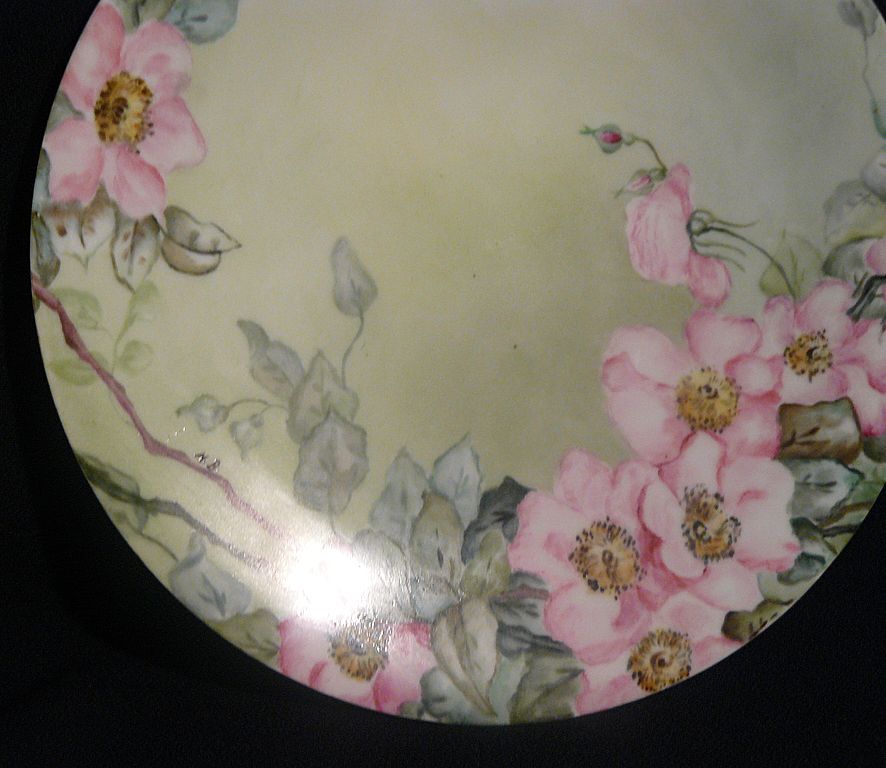 Handpainted Roses porcelain plate T&V Limoges dessert plate Handpainted Roses porcelain plate T&V Limoges dessert plate