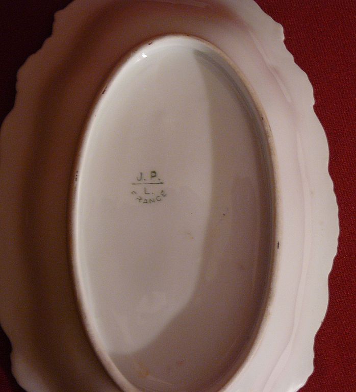 JPL Limoges "Leona" listed artist roses bowl dish JPL Limoges "Leona" listed artist roses bowl dish