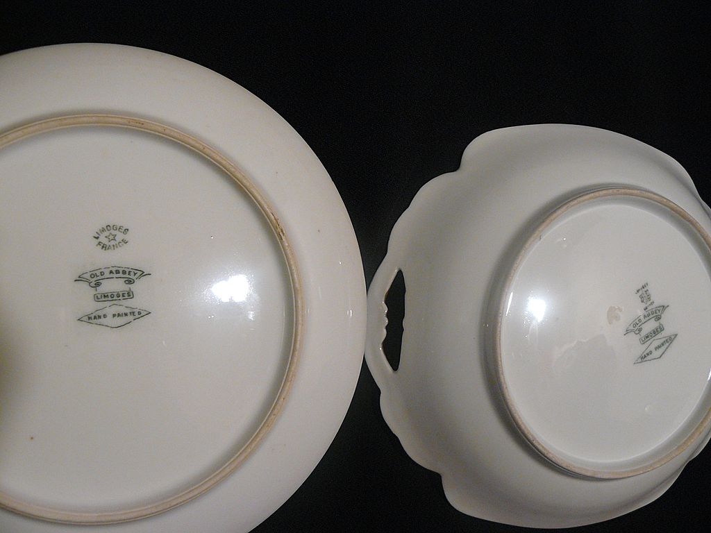 Porcelain Limoges wheat shafts pair Lattrille Freres Old Abbey Porcelain Limoges wheat shafts pair Lattrille Freres Old Abbey