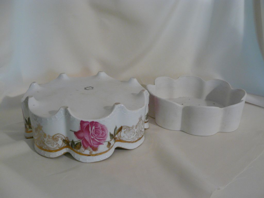 Austrian ferner /fernier bowl with original liner by Guthurz porcelain Austrian ferner /fernier bowl with original liner by Guthurz porcelain