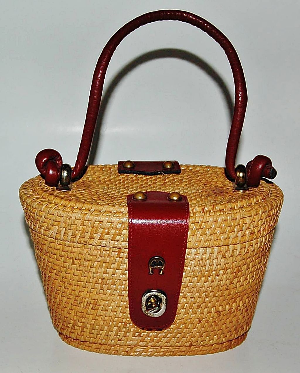 ETIENNE AIGNER Vintage Nantucket Basket Straw Handbag ETIENNE AIGNER Vintage Nantucket Basket Straw Handbag