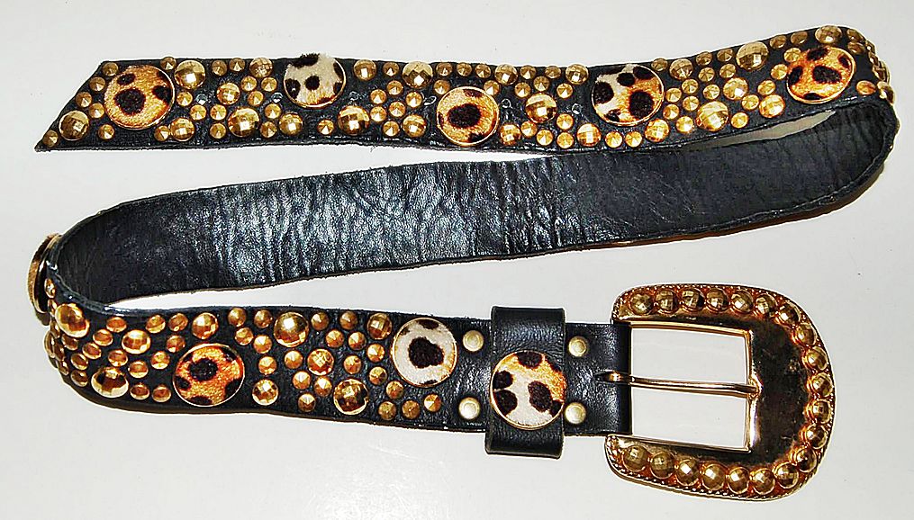 Michael Morrison Studded Black Leather Belt Michael Morrison Studded Black Leather Belt