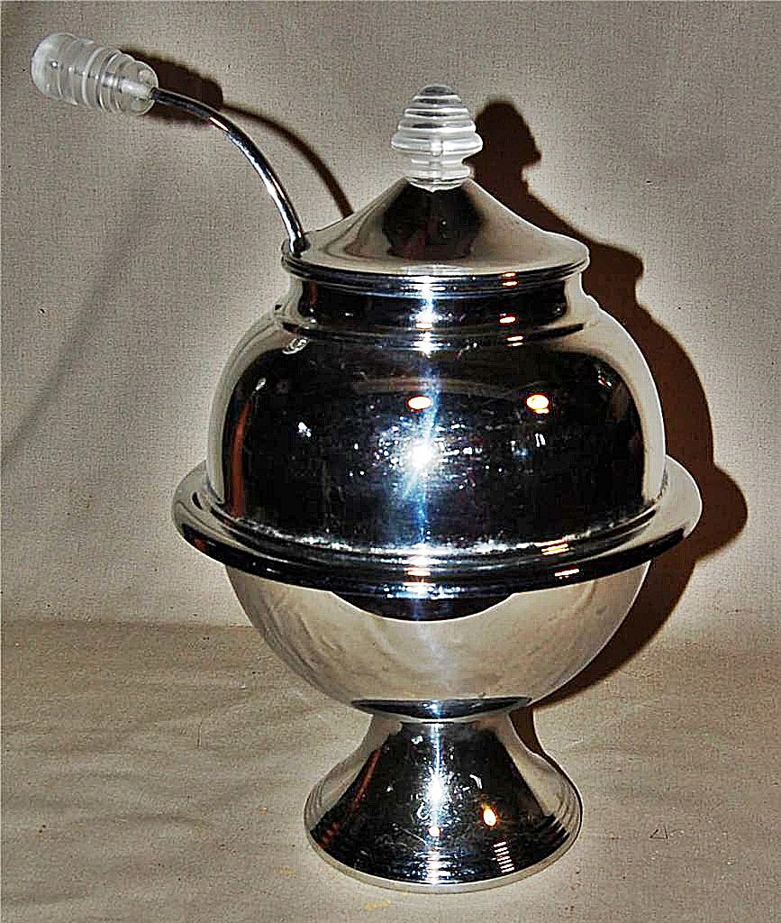 ART DECO Beverage Server-Tureen- Punchbowl Chrome With Lucite Accents - Lehman Bros. NYC ART DECO Beverage Server-Tureen- Punchbowl Chrome With Lucite Accents - Lehman Bros. NYC