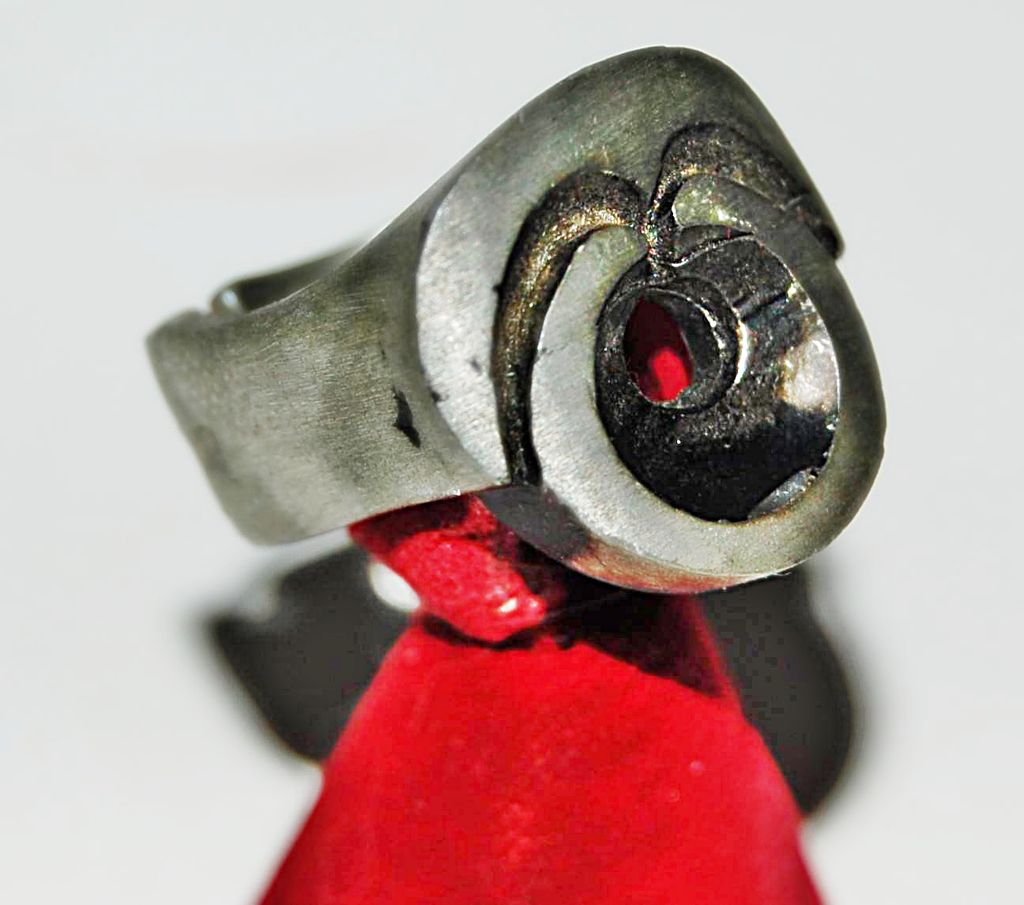 Vintage NORWEGIAN Pewter VIKING Ring Rustic Modernist Style - Adjustable Vintage NORWEGIAN Pewter VIKING Ring Rustic Modernist Style - Adjustable