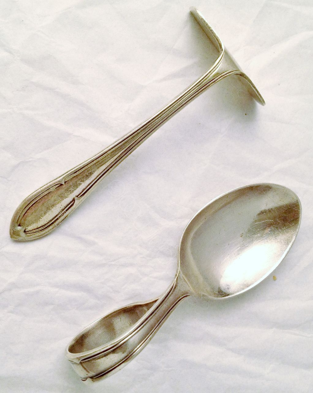 Vintage Silver Set Baby Spoon and Pusher from nobiliantiques on Ruby Lane