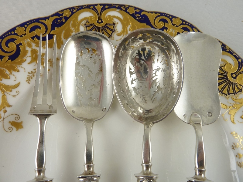 Antique French Sterling Silver Hors d'oeuvre Service Set of Four Antique French Sterling Silver Hors d'oeuvre Service Set of Four