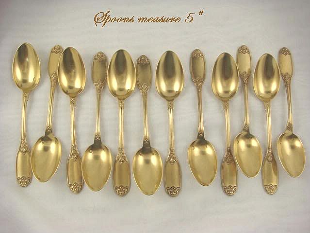 Antique French Sterling Silver & Gilt Tea Service 14 Pieces Late 19th. C Antique French Sterling Silver & Gilt Tea Service 14 Pieces Late 19th. C