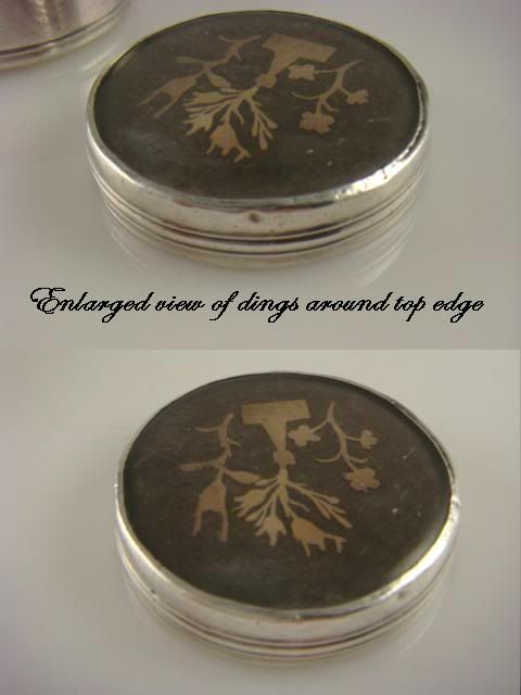 Antique Silver & Mother of Pearl Box with Paper Cut Work Scherenschnitte Antique Silver & Mother of Pearl Box with Paper Cut Work Scherenschnitte