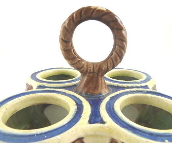 Antique Majolica Basket with Handle Egg Holder Antique Majolica Basket with Handle Egg Holder
