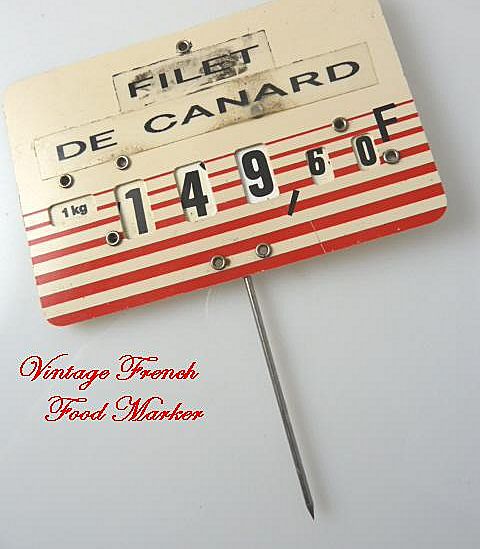 Vintage French Food Marker from French Market-Filet de Canard Vintage French Food Marker from French Market-Filet de Canard