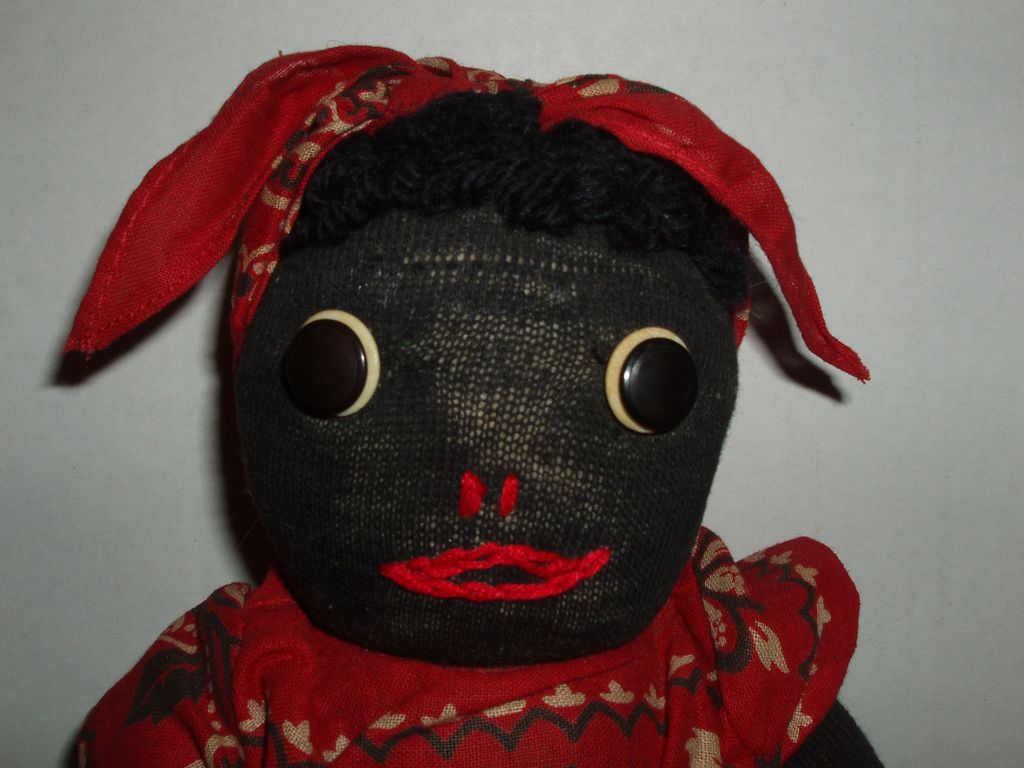 Folk Art, Primitive, Black Americana, Stockinette Doll Folk Art, Primitive, Black Americana, Stockinette Doll
