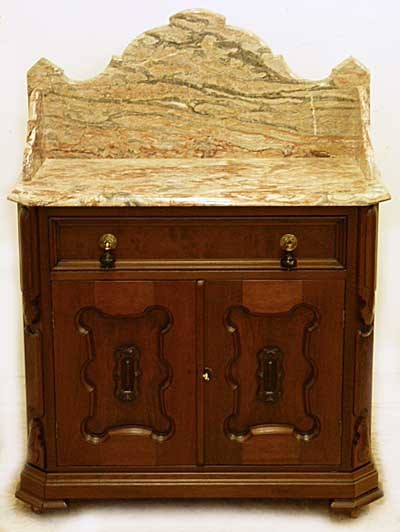 Walnut Victorian Marble Top Washstand Walnut Victorian Marble Top Washstand