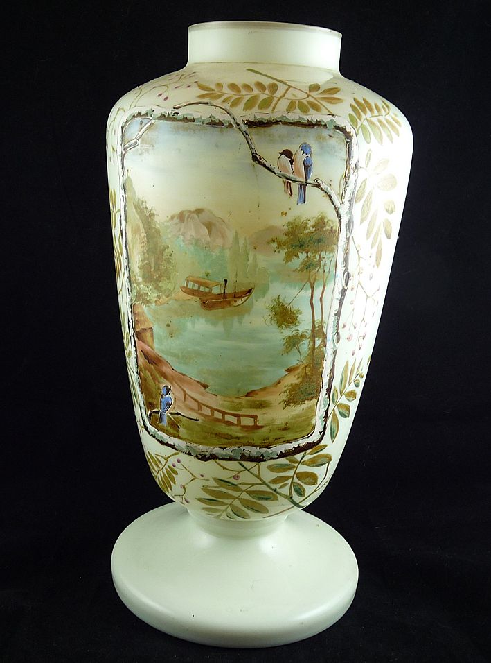 Victorian Hand Painted Bristol Glass Vase from ornaments on Ruby Lane