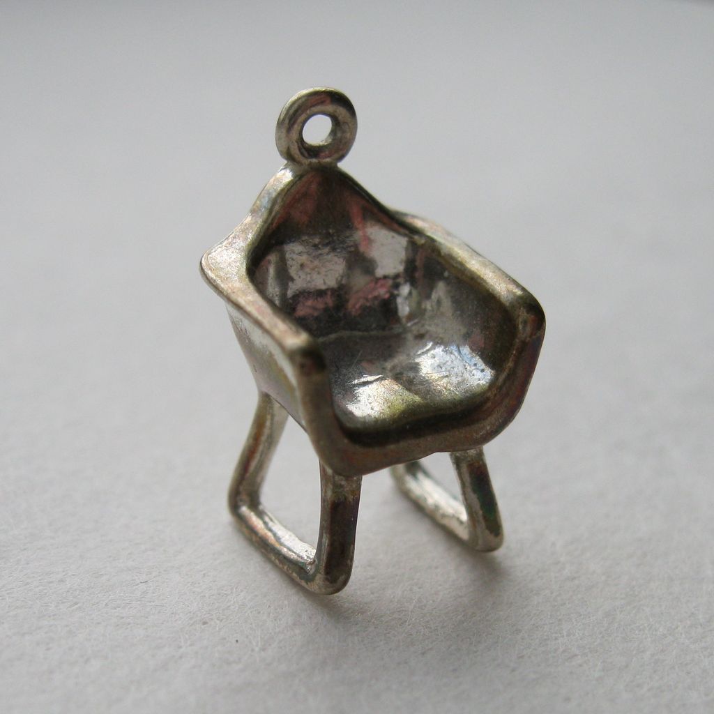 Vintage Sterling Eames Era Chair Charm Vintage Sterling Eames Era Chair Charm