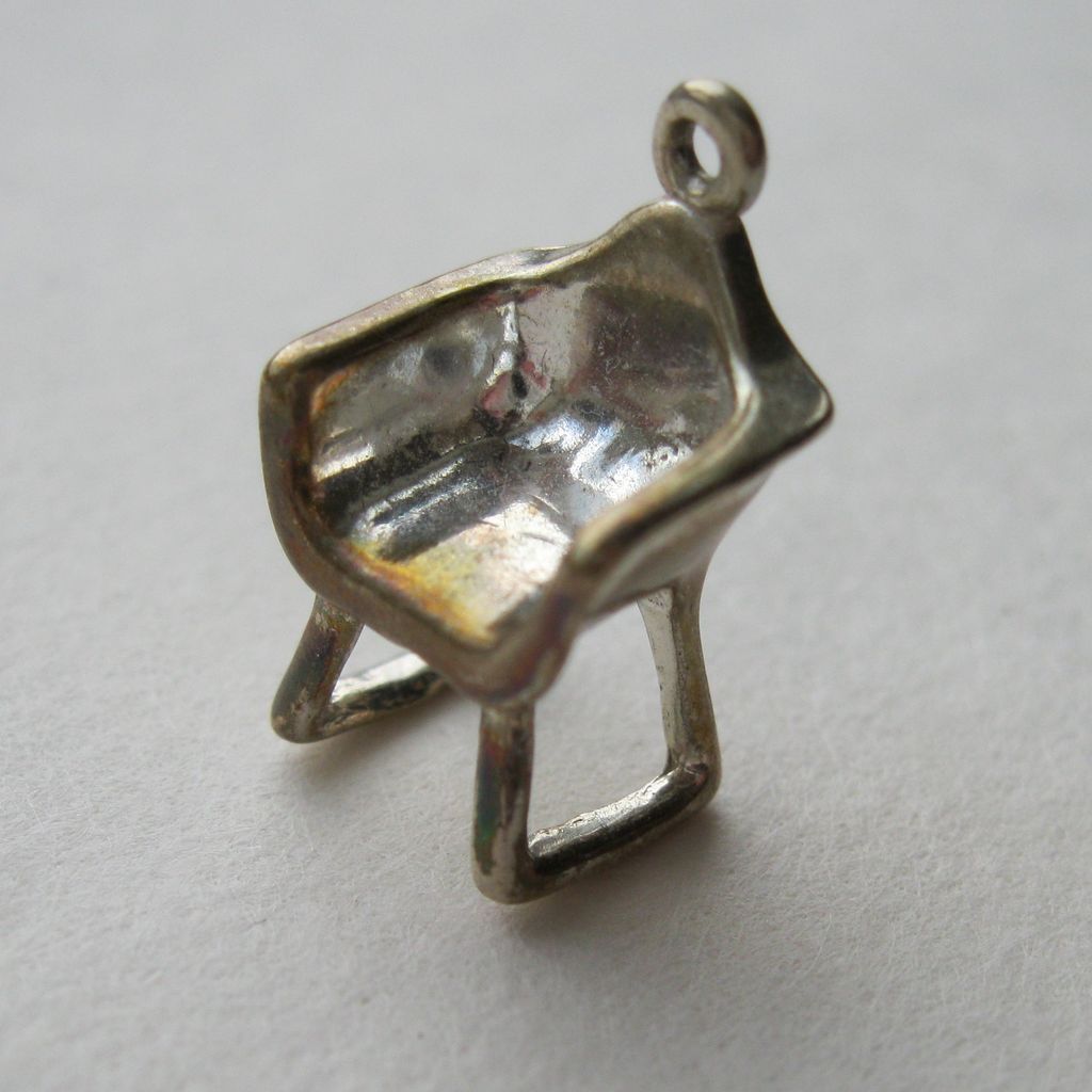 Vintage Sterling Eames Era Chair Charm Vintage Sterling Eames Era Chair Charm