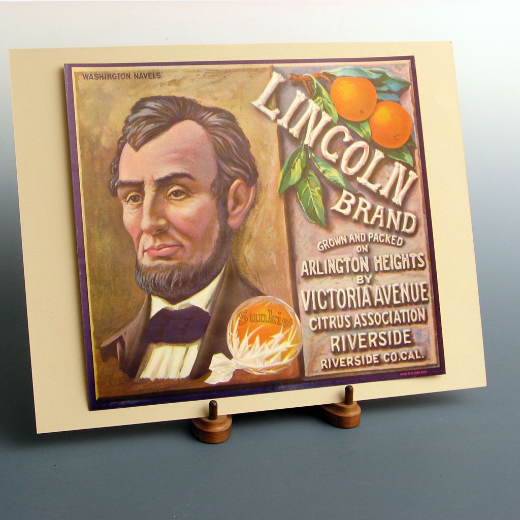 ~Lincoln~Orange crate Ad label 1930 ~Original~ Unused Mint ~Lincoln~Orange crate Ad label 1930 ~Original~ Unused Mint