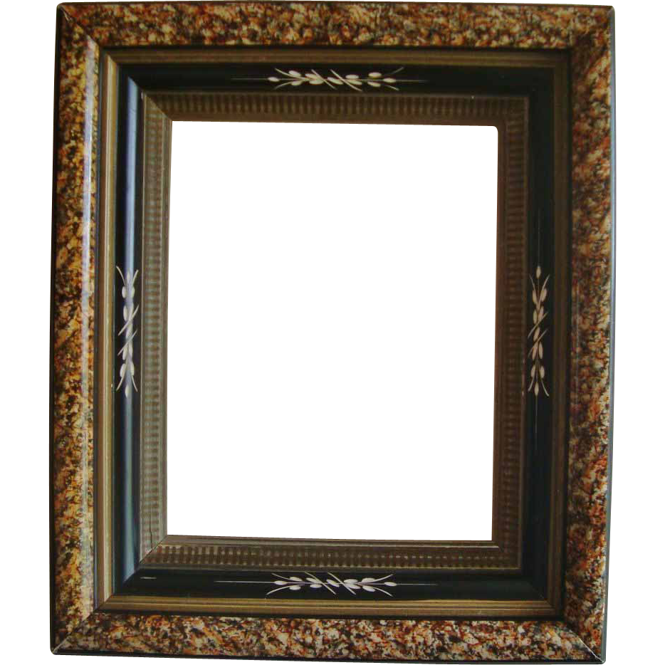 Antique Wood Picture Frame 19c Victorian Eastlake Aesthetic Ebonized