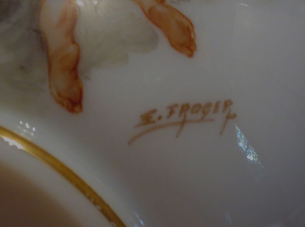 Fine Pair Baccarat Fiery Opalescent Bowls w/Cherubs Artist E. Froger Fine Pair Baccarat Fiery Opalescent Bowls w/Cherubs Artist E. Froger