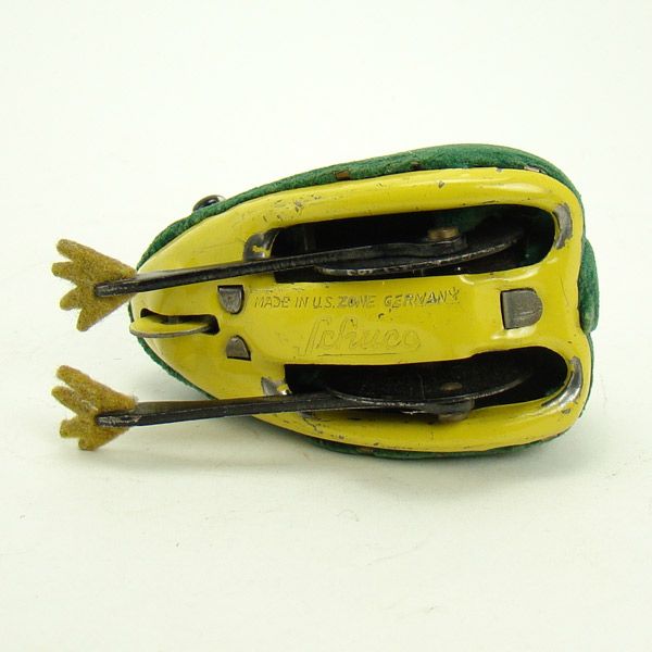 Schuco Felt Hopping Frog Windup Toy from dtrantiques on Ruby Lane