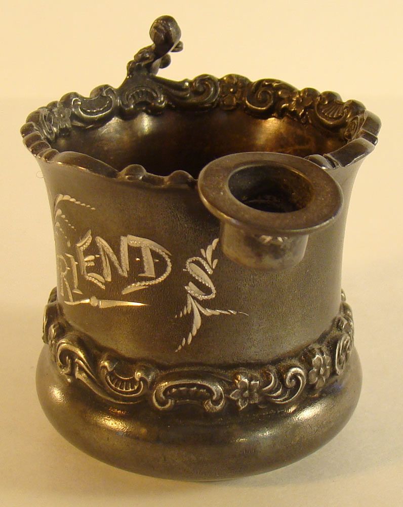 Silver Plated Toothpick Holder with Cello and Top Hat - 1880's Silver Plated Toothpick Holder with Cello and Top Hat - 1880's