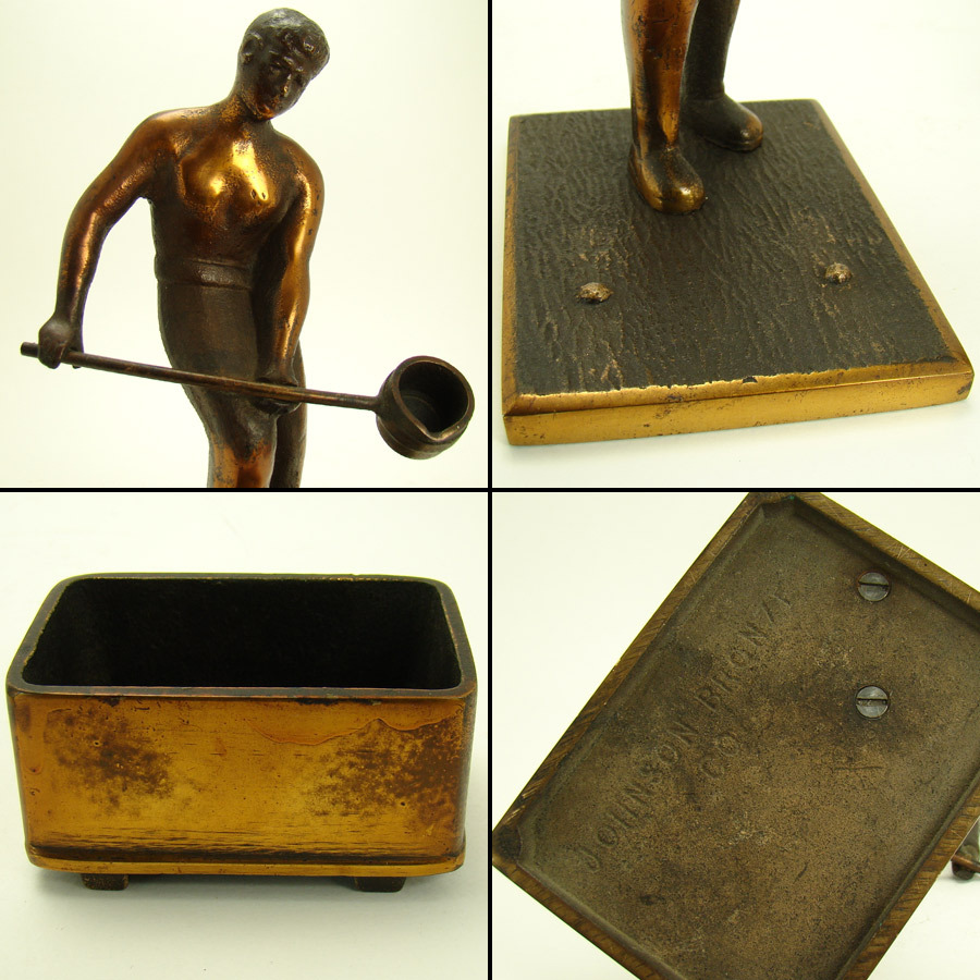 Bronze Sculpture of Foundry Worker Smelter Johnson Bronze Co. from