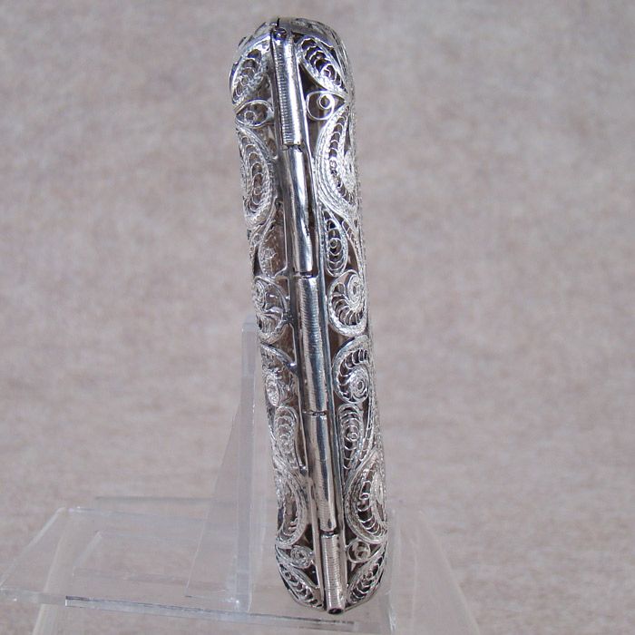 Russian Sterling Ladies Cigarette Holder - Filigreed Russian Sterling Ladies Cigarette Holder - Filigreed