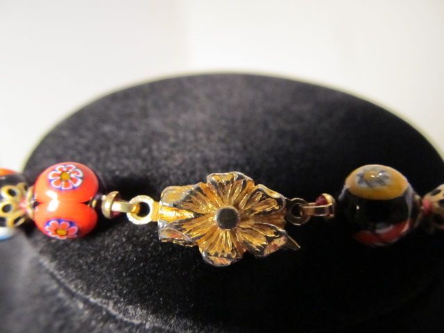 Vintage Murano Millefiore Glass Bead Necklace Vintage Murano Millefiore Glass Bead Necklace