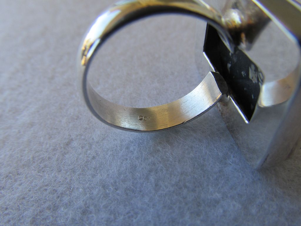 Sterling Black and White Jasper Stone Ring Sterling Black and White Jasper Stone Ring