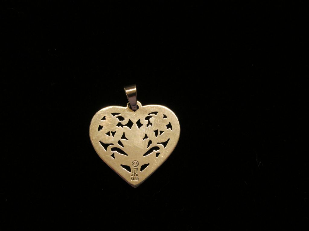 James Avery Sterling Heart Pendant with Flowers James Avery Sterling Heart Pendant with Flowers