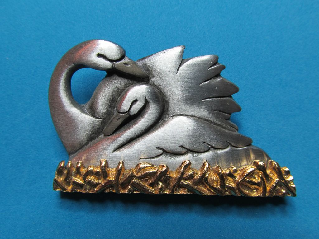 Mark Shields Pewter Swan Pin or Brooch Mark Shields Pewter Swan Pin or Brooch