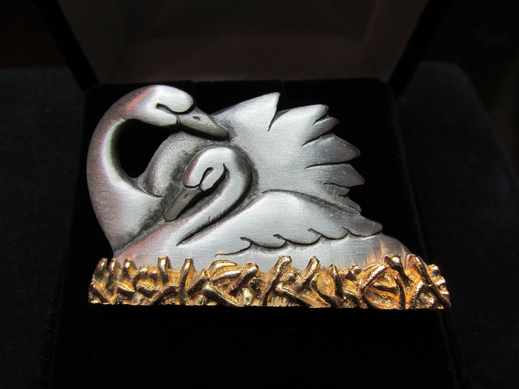 Mark Shields Pewter Swan Pin or Brooch Mark Shields Pewter Swan Pin or Brooch