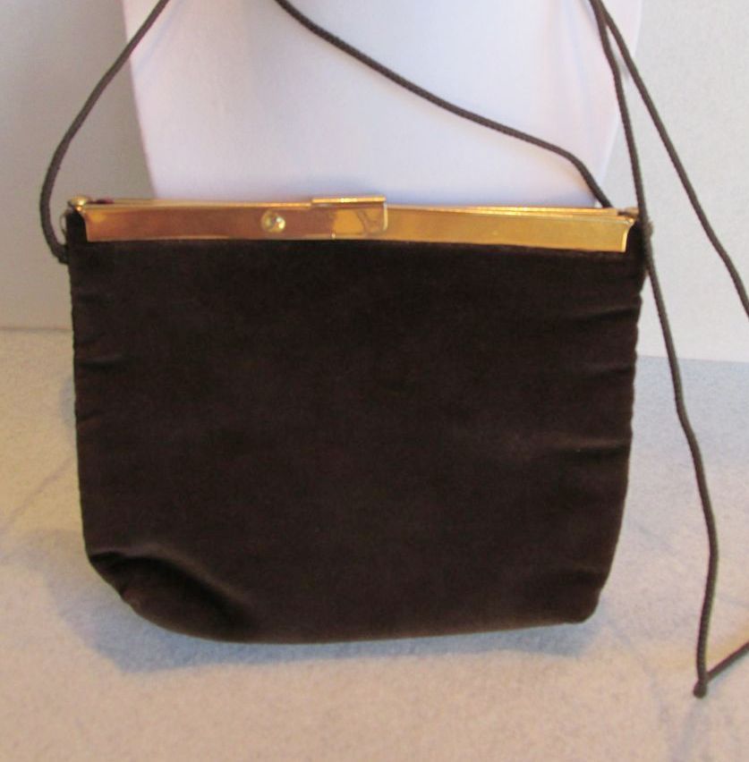 Harry Levine Brown Crushed Velvet Purse Harry Levine Brown Crushed Velvet Purse